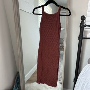 Knit Maroon Midi Dress
